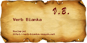 Verb Bianka névjegykártya